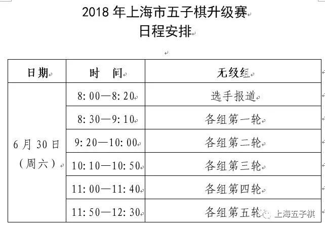 6月30日上海五子棋升级赛报名倒计时(4)