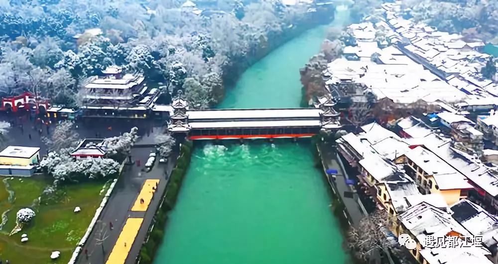 换个角度看雪景！都江堰独家航拍大片，为你留住冬日最美景色！(3)